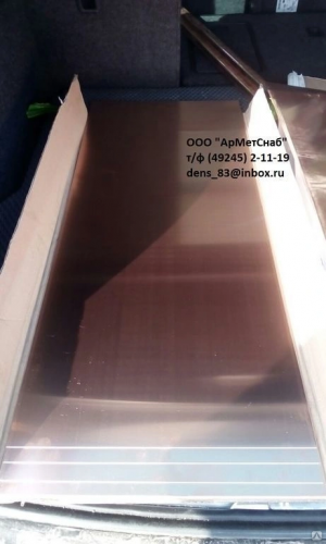 Медная полоса М0б ГОСТ 15471-77 0,8х300х1000мм